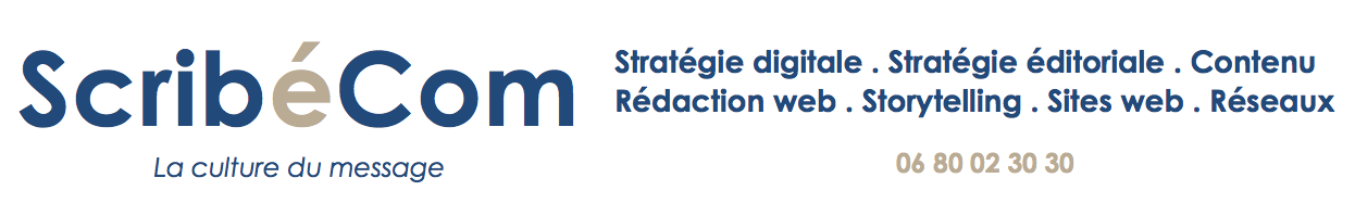 Stratégie digitale – Rédacteur web – Conception-Rédaction – Contenu. Par ScribéCom